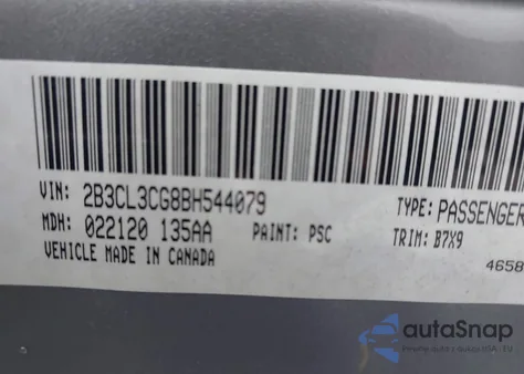 2011 Dodge Charger from USA, damaged, VIN 2B3CL3CG8BH544079